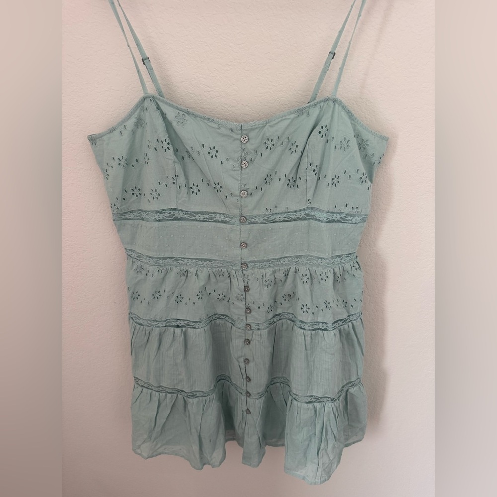 Mint Green Eyelet Lace Women Dress